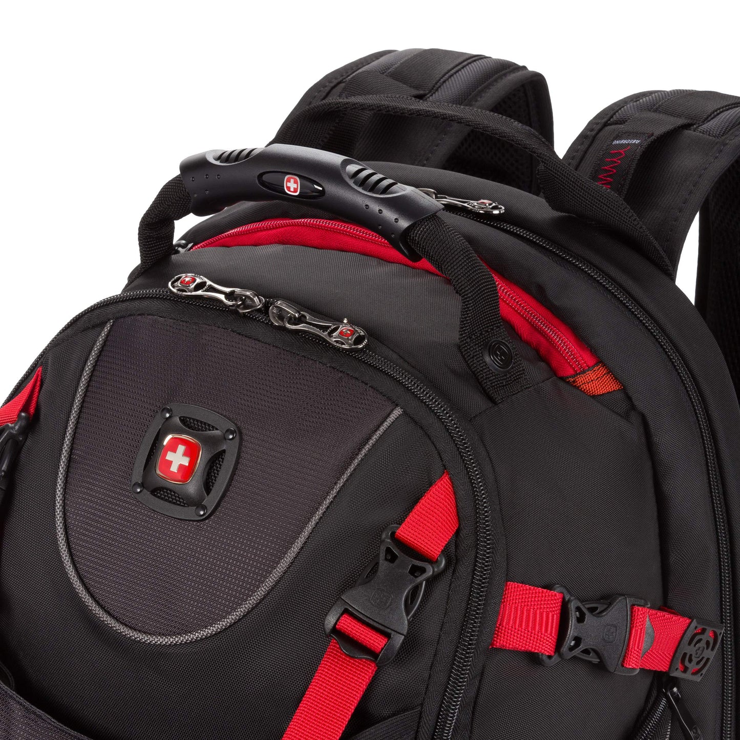 Wenger Maxxum Laptop Backpack, Fits 16 Inch Laptop, Men's and Women's, Black/Red