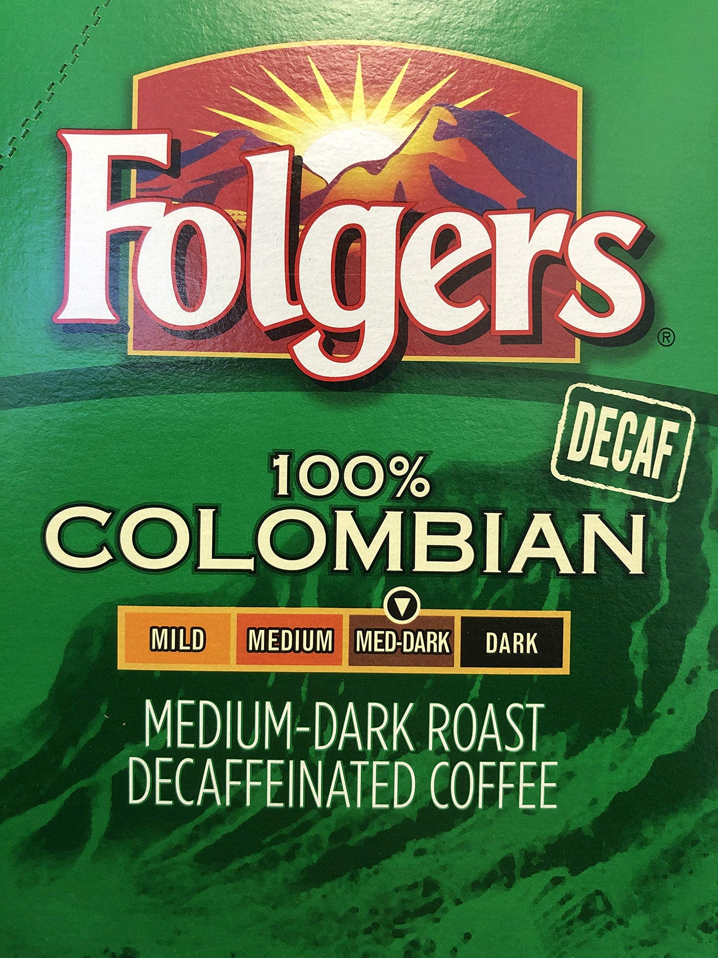Folgers 100 Percent Colombian Decaffeinated Coffee Single Serve Pods for Keurig K-Cup Brewers, 96 Count