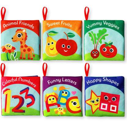 Cloth Books for Babies (Set of 6) - Premium Quality Soft Books for Babies. Touch and Feel Crinkle Paper. Cloth Books for Early Children's Development.