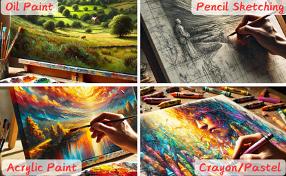 Exerz 24x30cm Black Stretched Canvas 5pk - Framed 1.7cm Pre-Stretched Artist Canvas - 280GSM 100% Cotton Triple Primed/Acid Free/Medium Grain - Acrylic & Oil Paint