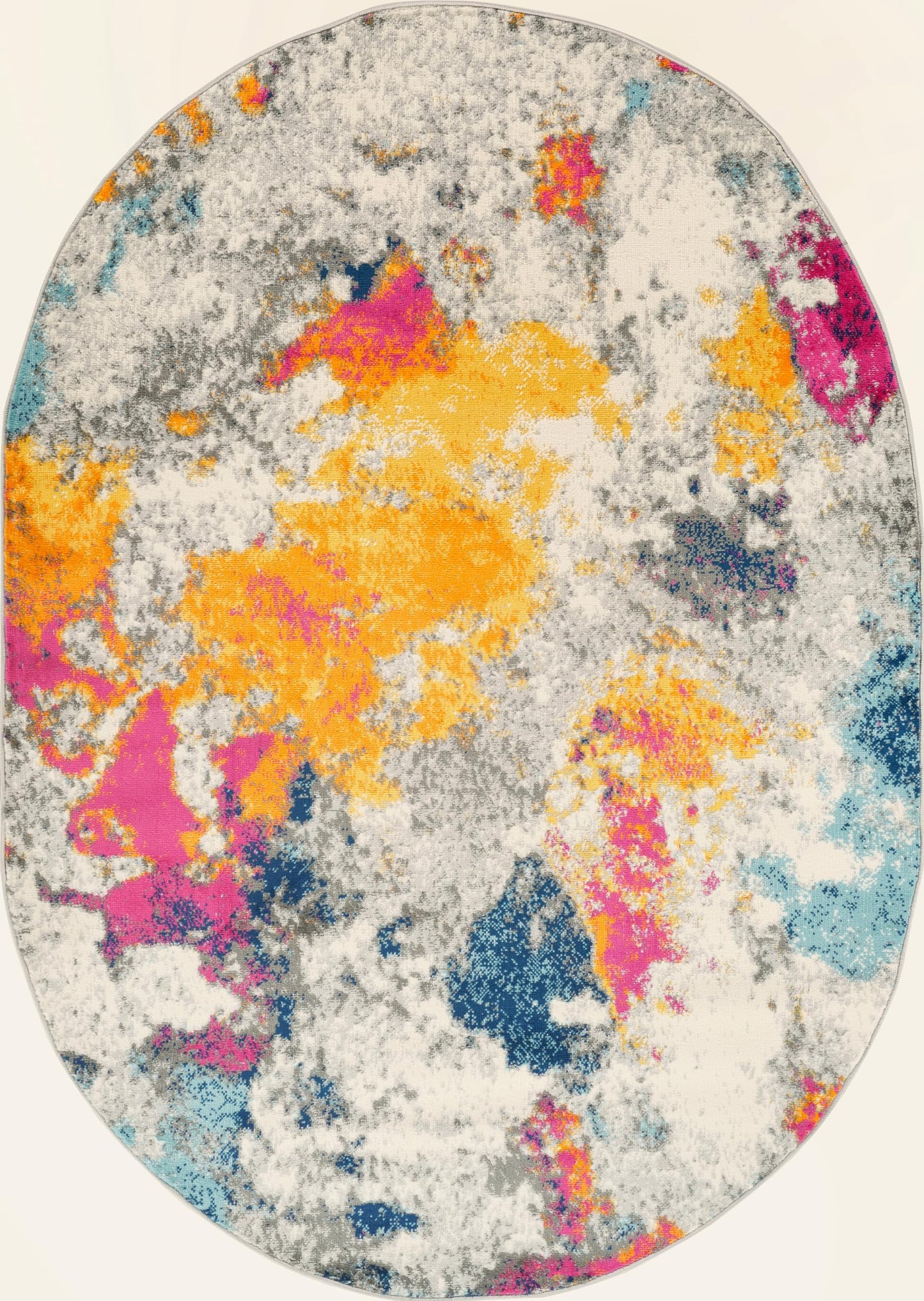 Rugshop Sky Collection Modern Abstract Oval Area Rug 5' x 7' Multi