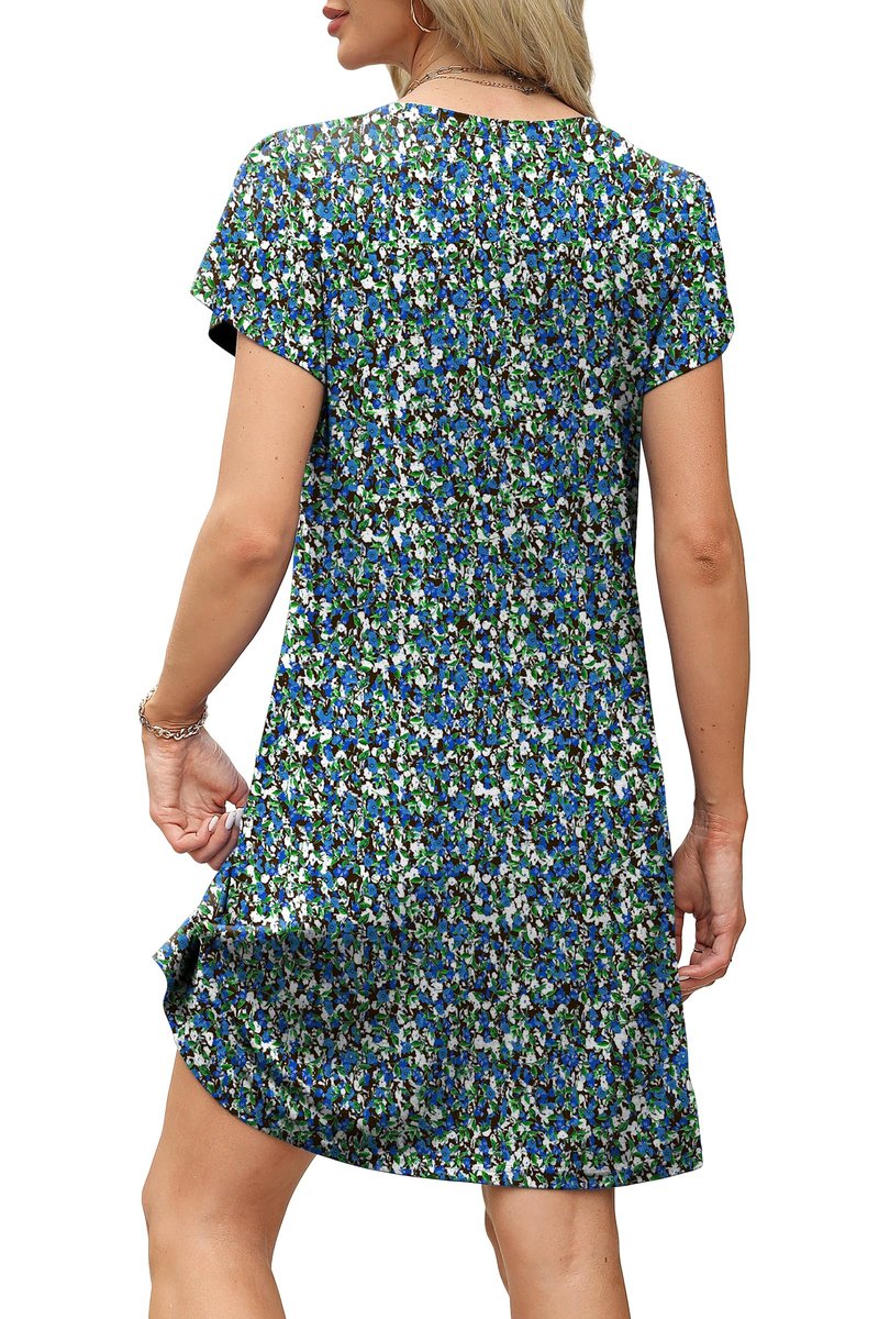 OFEEFAN Spring Dresses for Women 2026 Summer Tshirt Dress Flowy Sundresses Beach Vacation Clothes Cruise Outfits Print 03 L