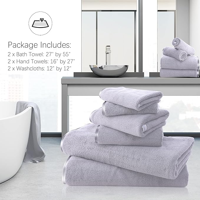 TENSTARS Luxury Silk Hemming Towel Set