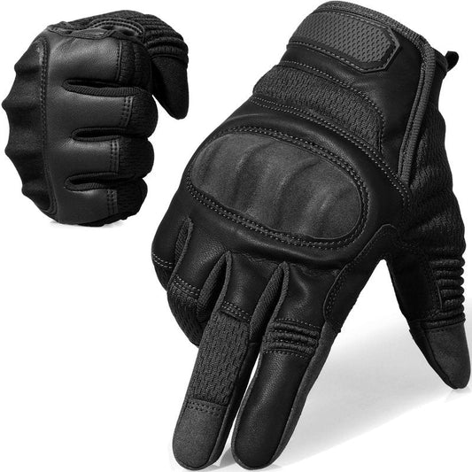 AXBXCX Touchscreen Full Finger Gloves for Men, Padded Outdoor Gloves Black Large