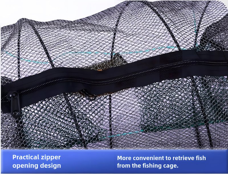 EASY BIG Portable Collapsible Crab Traps, Foldable Crabbing Nets for Lobster, Shrimp, Carp, Crayfish, Galvanized Steel Wire, Polyethylene Mesh