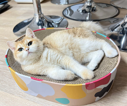 BobbyPet Cat Scratcher Lounge Bed - Lounge Couch for Indoor Cats Oval Shape 17"x13" Long Lasting Furniture