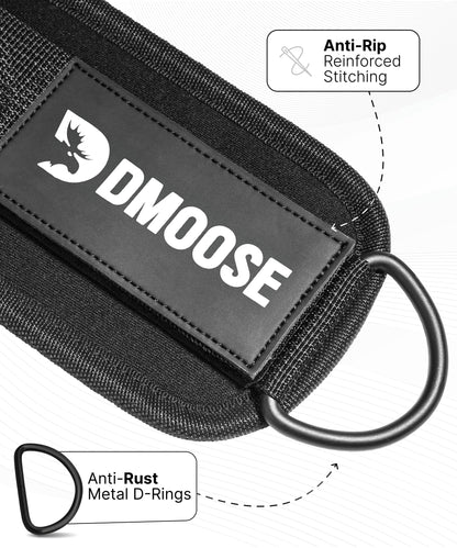 DMoose Ankle Strap for Cable Machine Attachments - Gym Ankle Cuff for Kickbacks, Glute Workouts, Leg Extensions, Curls, Booty Hip Abductors Exercise for Men Women