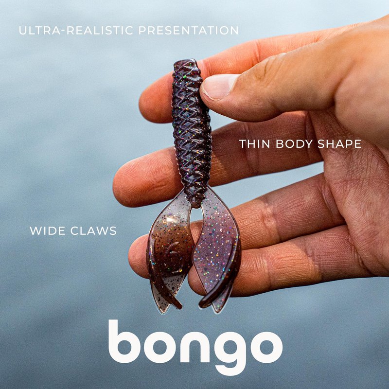 Bass Fishing Creature Bait – 6th Sense Bongo 3.7 – Jig Trailer Claws, 3D Scales, 6 Pack (Green Pumpkin Juice)