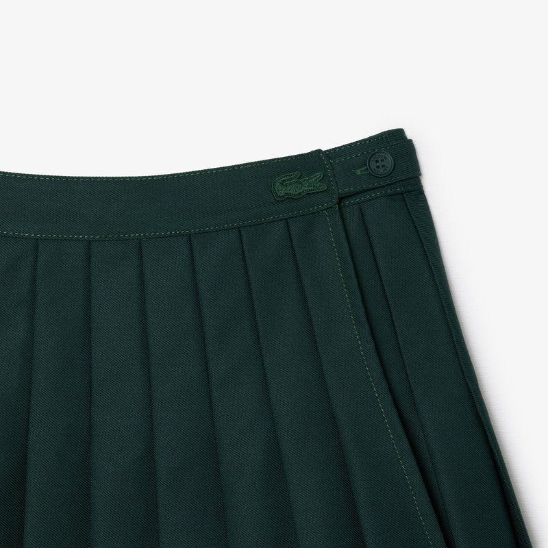 Lacoste Women's Pleated Twill Skirt, Forest Green, 10