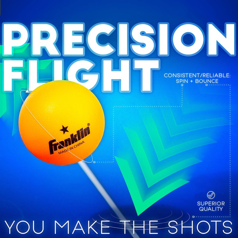 Franklin Sports Ping Pong Balls - Official Size + Weight Orange 40mm Table Tennis Balls - One Star Professional Quality - Durable High Performance - Orange - 6 Pack