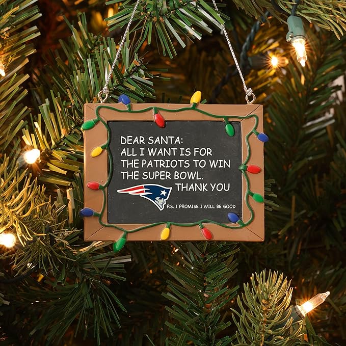 NFL Resin Holiday Christmas Chalkboard Sign Ornament