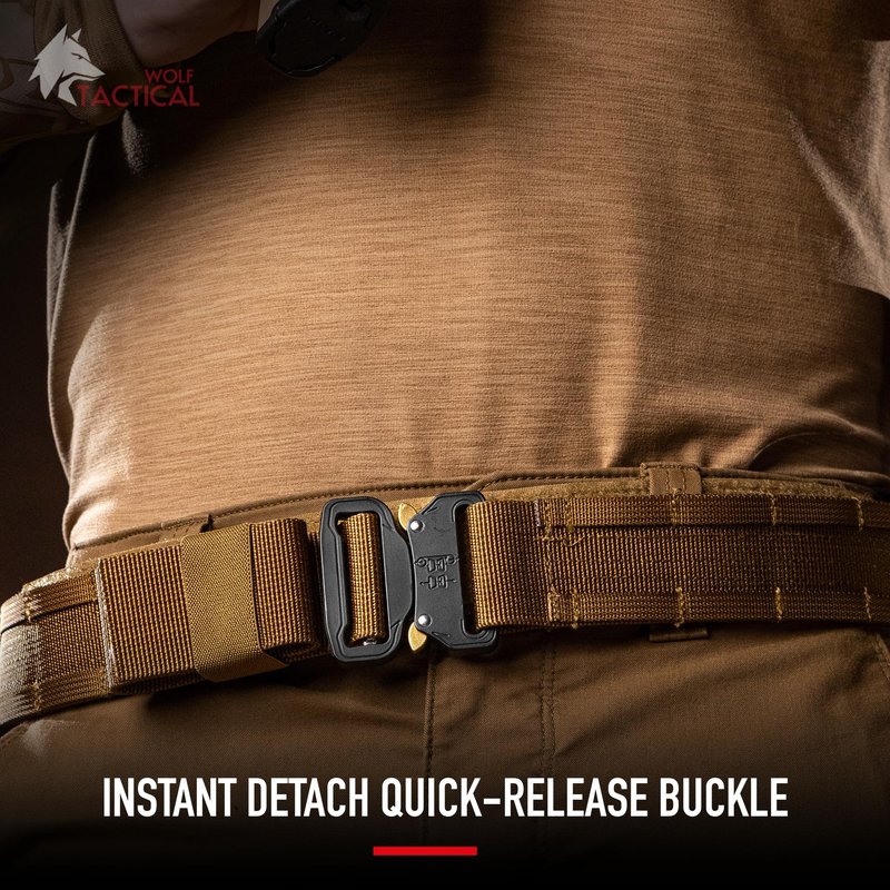 WOLF TACTICAL Molle Duty Belt - Molle Quick Release Gun Belt, XL, OD Green