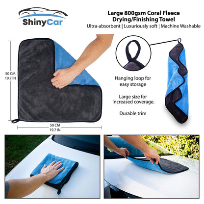 ShinyCar® UK: Premium Car Cleaning Kit with Bag - Professional Washing & Detailing Set, Includes Wash Mitts, A Game-Changing Microfibre Drying Towel, Waffle Cloths & Trio Of Brushes For A Deep Clean