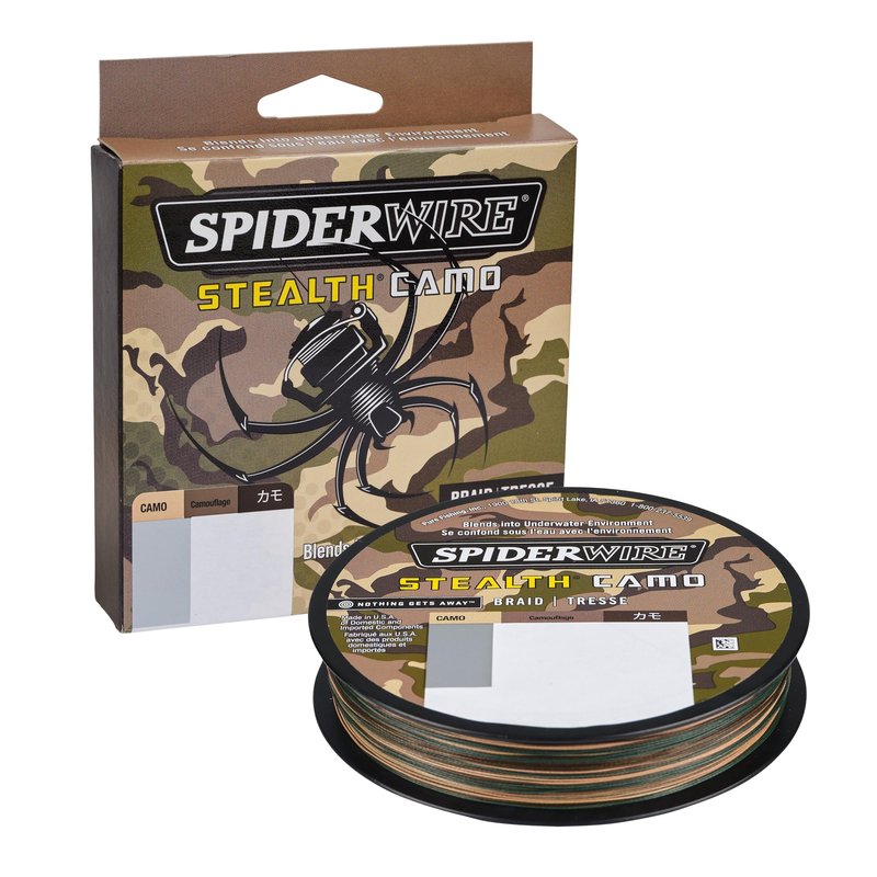 SpiderWire Stealth® Camo Braided Fishing Line, 6lb | 2.7kg, 125yd | 114m Fishing Line, Suitable for Saltwater and Freshwater Environments