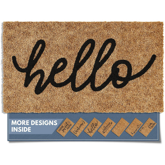 Barnyard Designs Doormat Welcome Mat for Outdoors, Large Front Door Entrance Mat, 30x17, Brown (Hello)