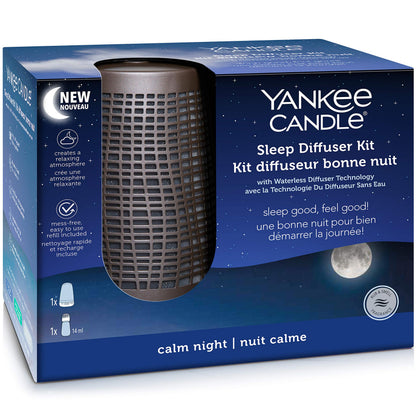 Yankee Candle Sleep Diffuser Starter Kit | Bronze | Calm Night Electric Fragrance Diffuser Refill | Up to 30 Nights of Fragrance | UK Plug