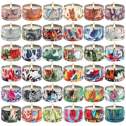 36 Pack Scented Candles Set for Home, Relaxing Stress Relief, Aromatherapy - Natural Soy Wax and Fragrance - Gifts for Women, Mom, Best Friend, Wife, Birthday