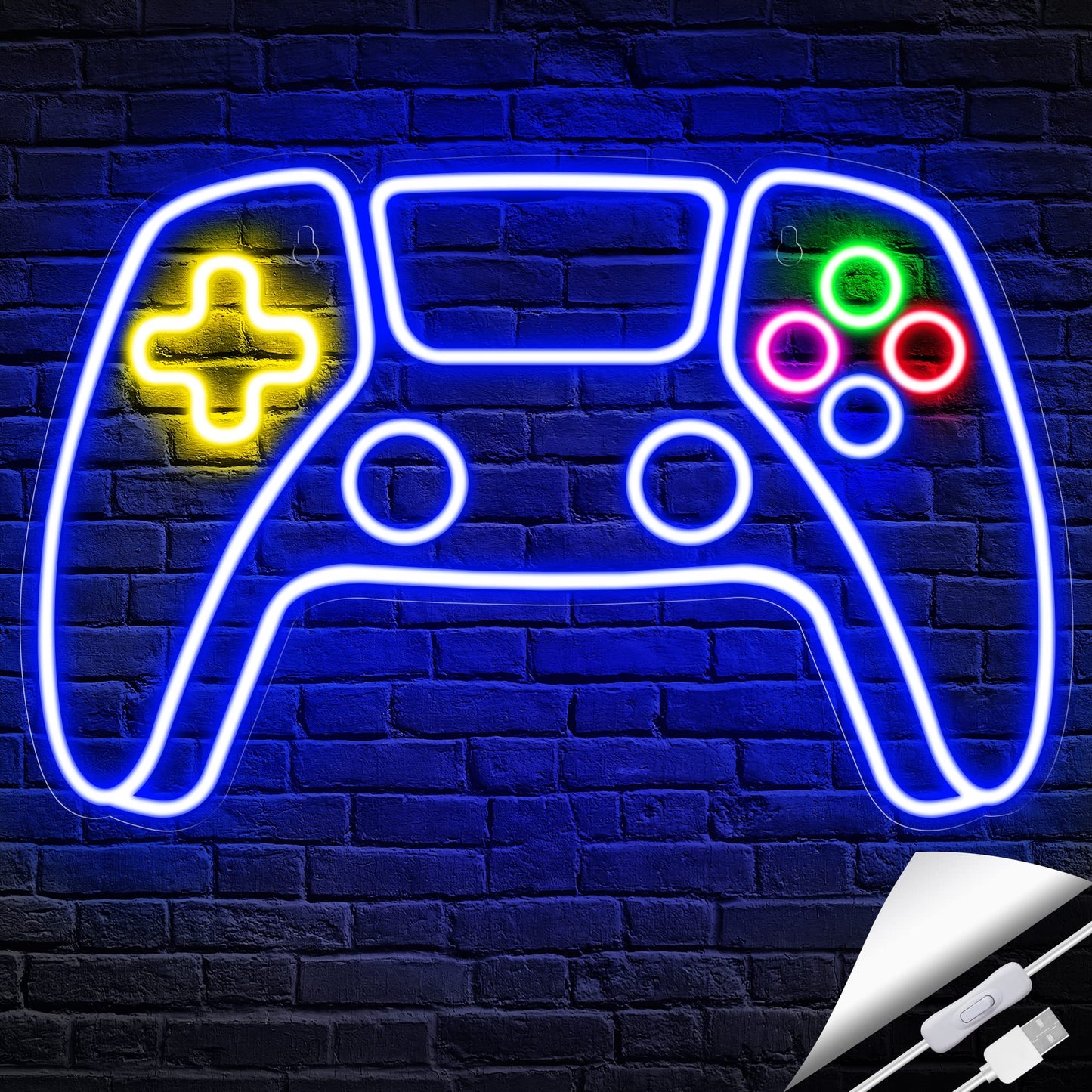 Kavaas Gamer Neon Sign, Game Controller LED Sign for Gaming Room Decor - Game Neon Sign for Teen Boy Room Decor - Best Gamer Gifts for Boys, Kids