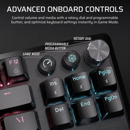 Corsair K70 CORE TKL Wireless RGB Tenkeyless Mechanical Gaming Keyboard – Pre-Lubed MLX Red v2 Linear Switches, SOCD, ABS Double-Shot Keycaps, Sound Dampening, 1000Hz Polling, QWERTY NA – Black