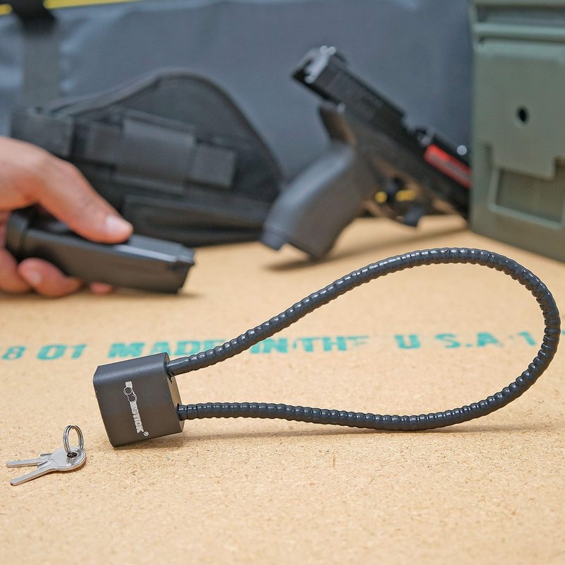 BOOMSTICK Cable Gun Lock 15 in Cable Length, Trigger Pistol Shotgun Rifle Child Safety Steel Cable - Keyed Alike