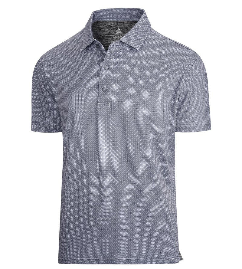 SAMERM Mens Golf Shirts Short Sleeve Dry Fit Performance Moisture Wicking Print Sport Polo Shirts for Men Casual，Black Dots，L