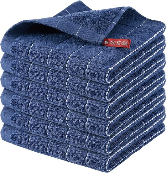 Homaxy 100% Cotton Terry Kitchen Dish Cloths, Ultra Soft and Absorbent Dish