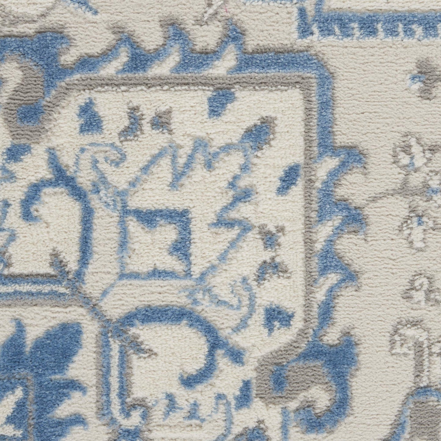 Nourison Home Elation Ivory Blue 7'10" x 9'10" Area Rug - Easy Clean, Non Shedding, Bed Room, Living Room, Dining Room, Kitchen (8' x 10')