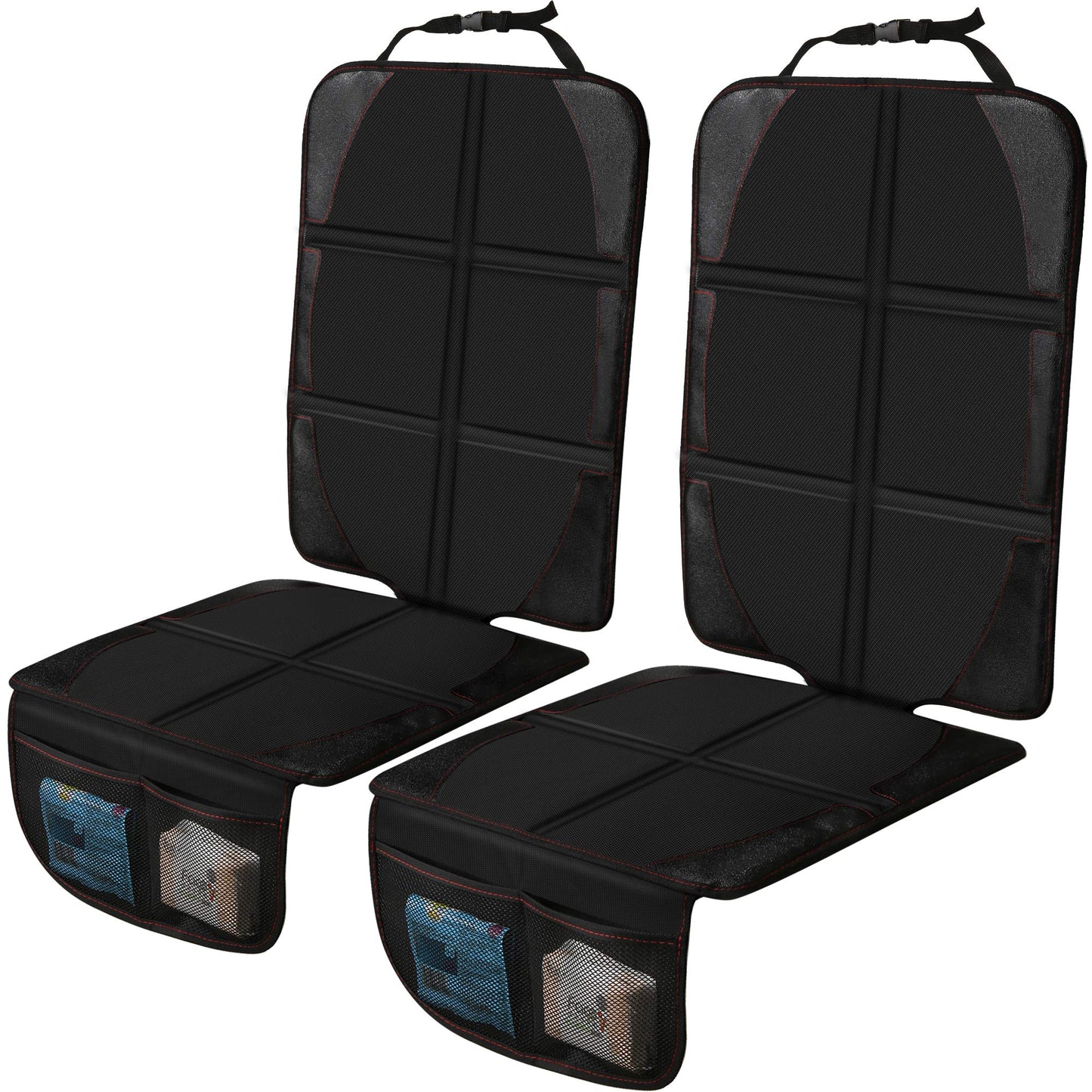 Beicarin Car Seat Protector Cushion Mat, 2 Pack Baby Seat Protector Child Car Seat with Organizer Pocket, Auto Dog Pad with Non Slip Backing Waterproof for SUV Sedan Truck