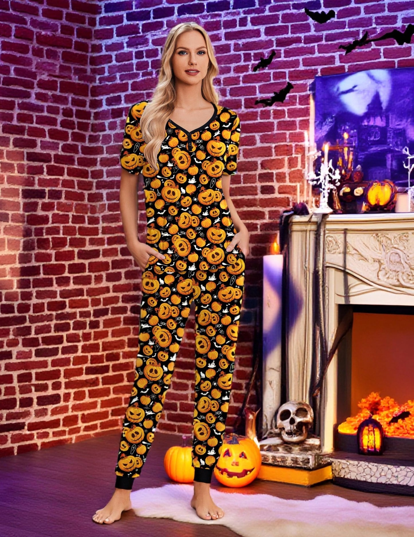 Ekouaer Pajamas for Women Set 2 Piece Lounge Set Short Sleeve Pjs Joggers Long Pants Sleepwear with Pockets