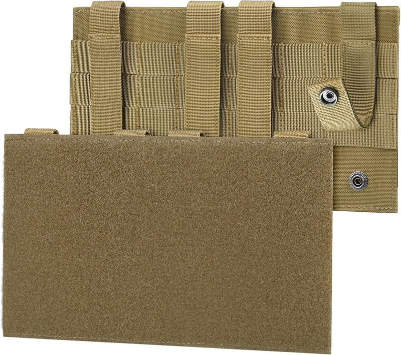 Molle Hook & Loop Panel - Tactical Mounting Placard for Pouch | 10.2" x 5.9" Attachment for Morale Patches & Backpack Accessories