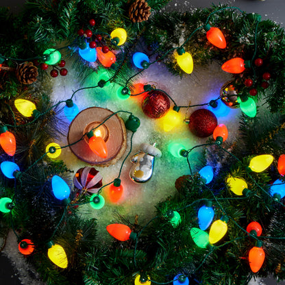 JOYIN 1 Pack Christmas Necklace LED Light Up Necklace 9 Bulbs 6 Modes LED Holiday Costume Accessories for Christmas Xmas Party Favor Party Supply