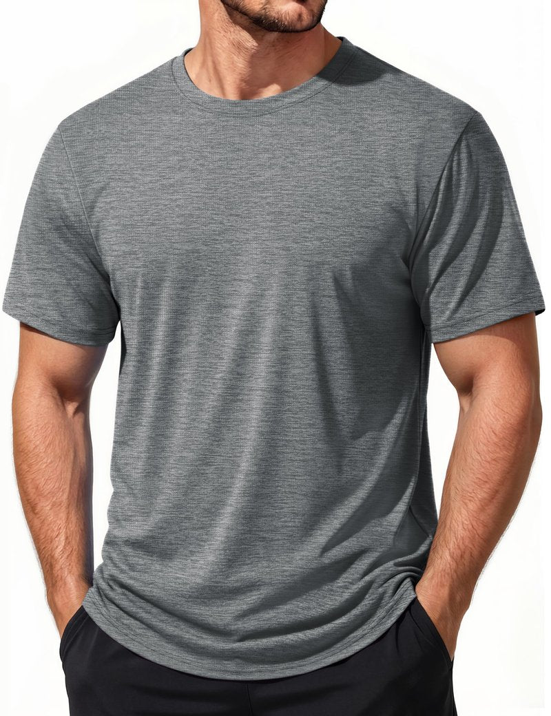 MAGCOMSEN Men's Short Sleeve Dry Fit Tshirts Moisture Wicking Athletic Shirts Sun Protection Workout Shirts Hiking Dark Grey 2XL