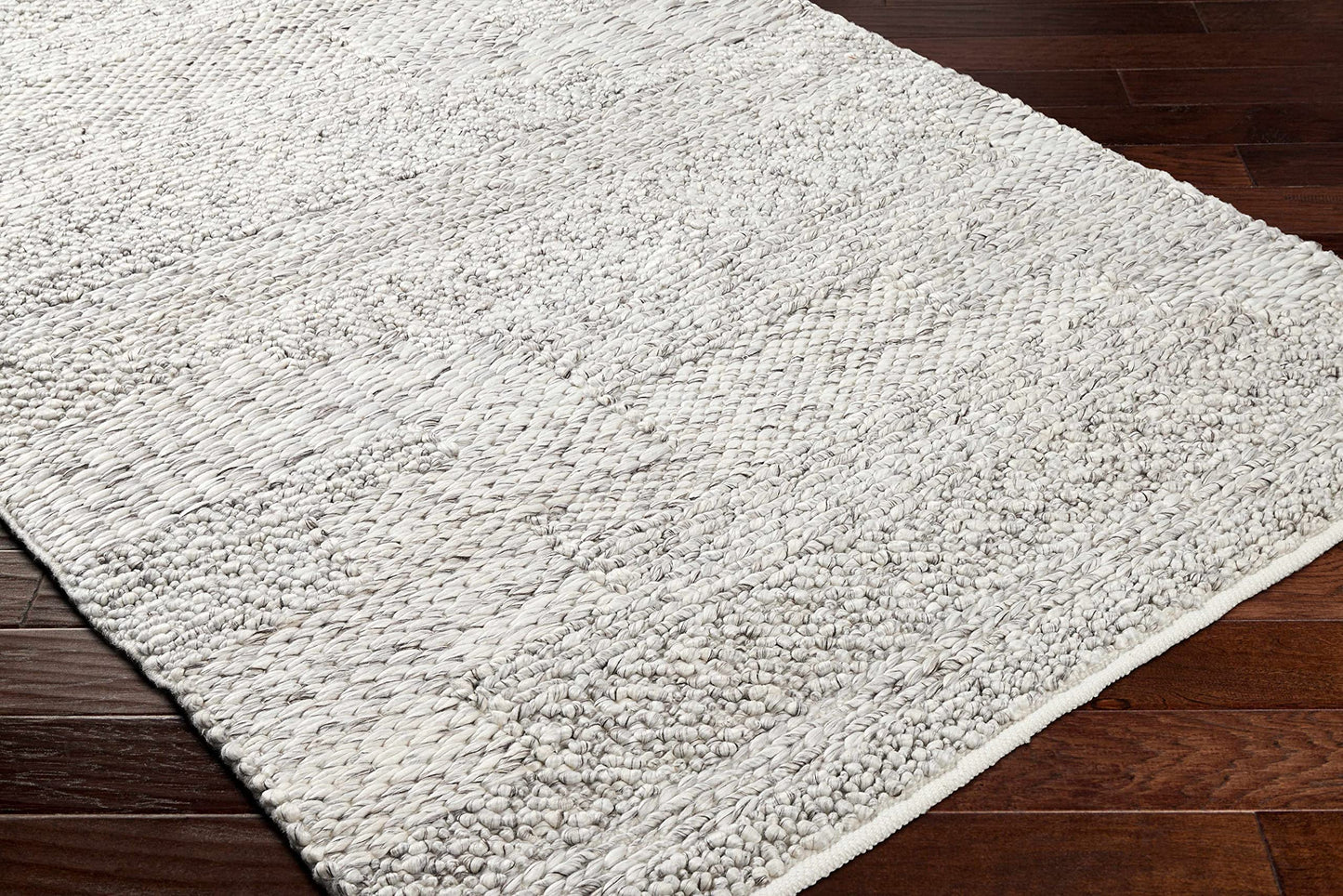 Hauteloom Amon Recycled Material Area Rug - Abstract Distressed Striped Faded - Contemporary Modern Minimalist Transitional Scandinavian - Natural Gray, Dark Gray, Cloud Gray, White, Gray - 2' x 3'