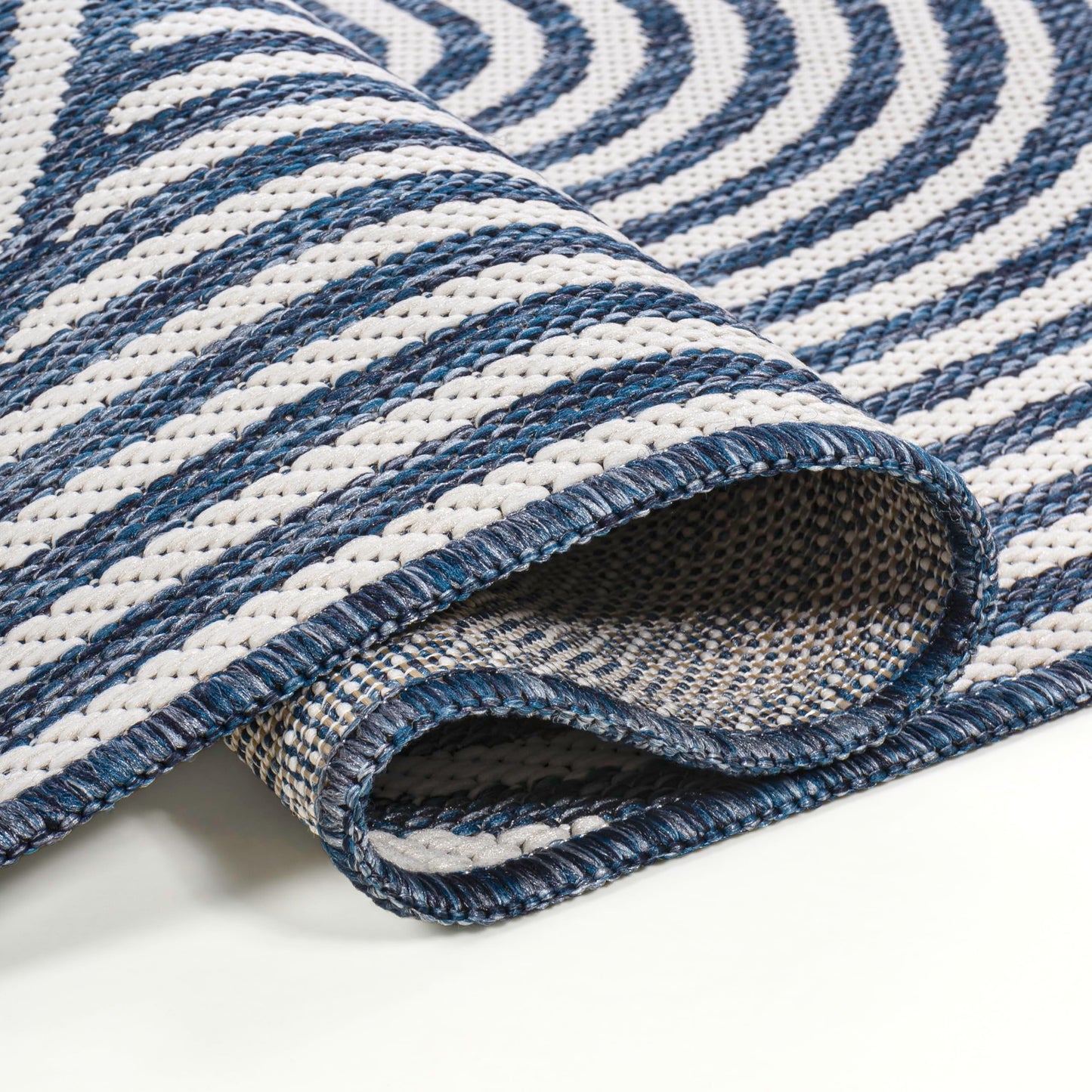 JONATHAN Y Geometric Arch Stripe Indoor Outdoor Area Rug 5X8 Cream/Navy, Margot Modern for Backyard, Patio, Porch, Easy-Cleaning, High Traffic, Pet-Friendly, Non-Shedding (SHP201C-5)