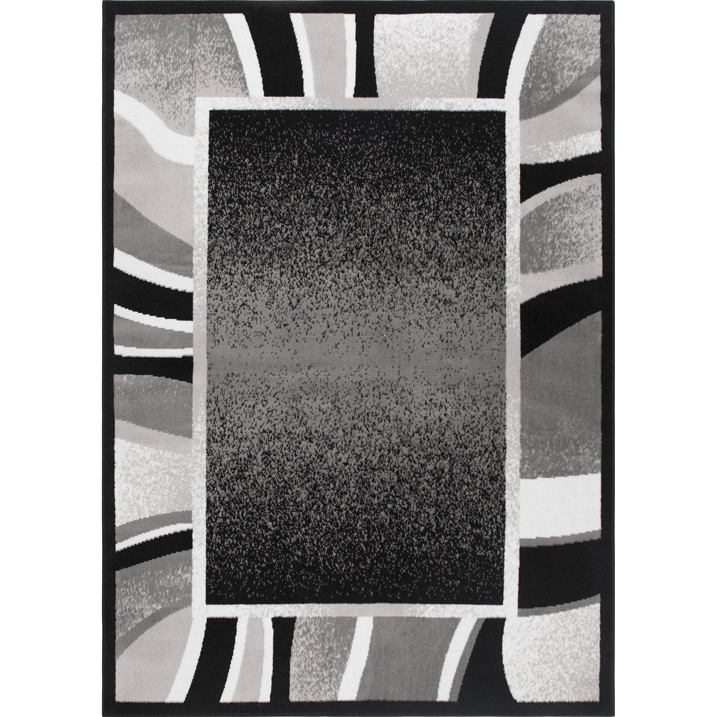 Home Dynamix Lyndhurst Rotana Modern Area Rug, Contemporary Black/Gray 5'2"x7'4", 5'2"x7'4" Rectangle
