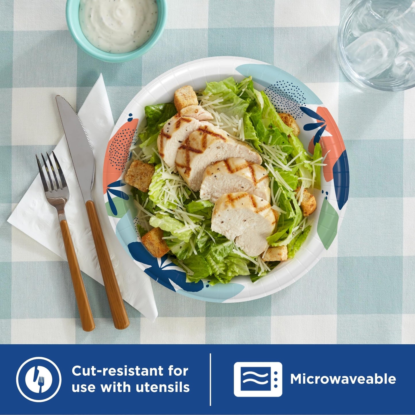 Dixie Medium Paper Plates, 8.5 Inch, 90 Count, 2X Stronger*, Microwave-Safe, Soak-Proof, Cut Resistant, Disposable Plates For Everyday Breakfast, Lunch, & Dinner Meals