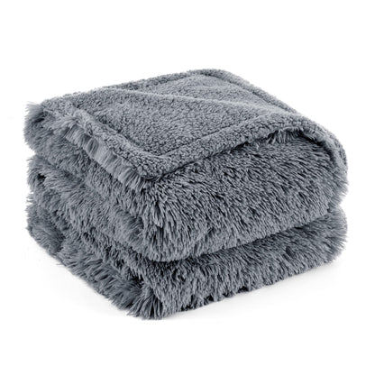 Bedsure Waterproof Dog Blankets Large - 100x120cm Dog Blankets Large Washable for Dogs, Fluffy Pet Throw Blanket for Sofa Bed Protector, Grey