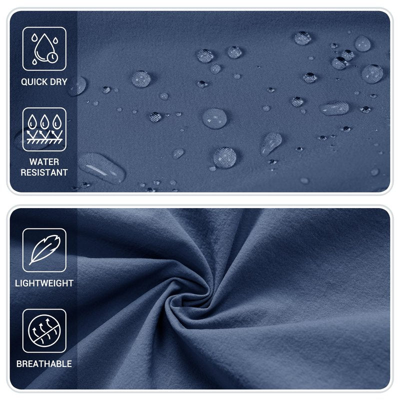 CRYSULLY Men's Summer Outdoor Shorts 9" Quick Dry Cargo Casual Work Hiking Dress Shorts Royal Blue M