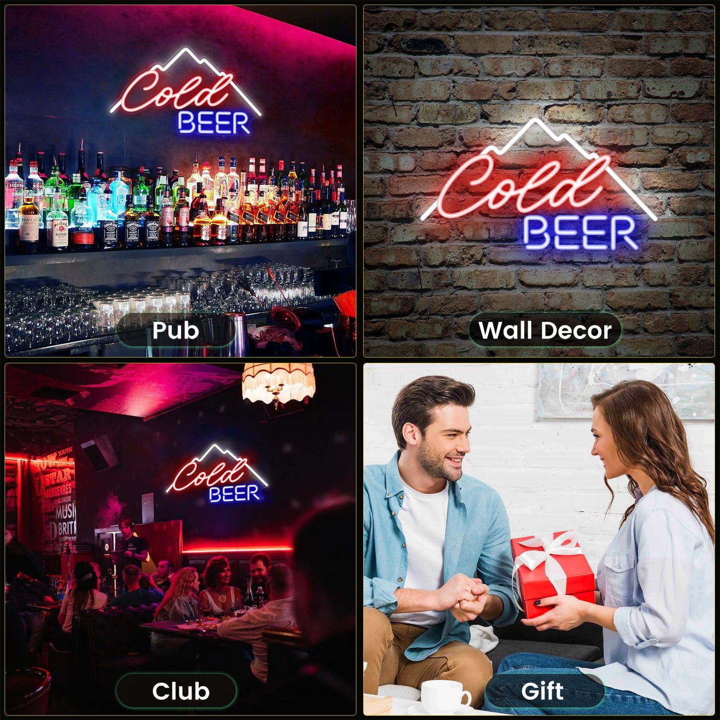 Kavaas Its 5 O'clock Somewhere Neon Sign, Neon Bar Signs for Home Bar Decor, Man Cave Pub Party - Best Gifts for Husband, Father, Birthday, Christmas