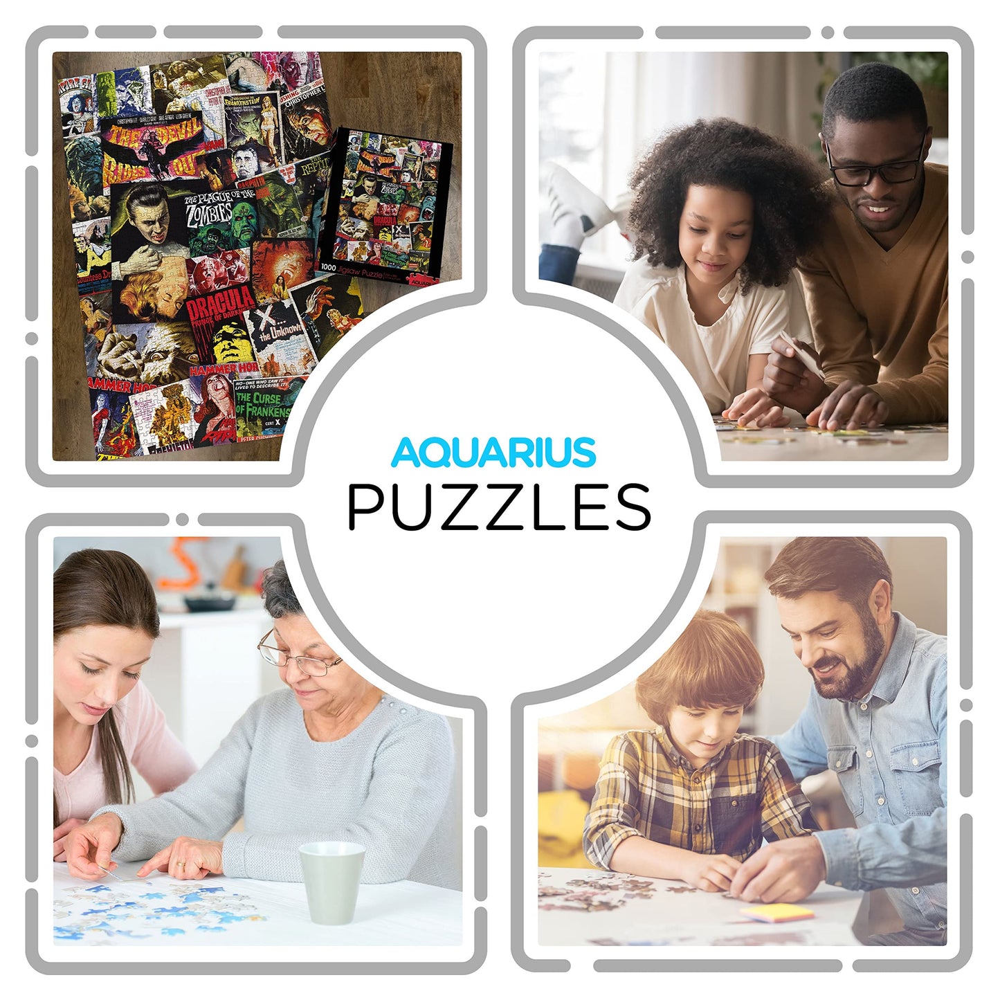 AQUARIUS Hammer Classic Horror Movies Collage (1000 Piece Jigsaw Puzzle) - Glare Free - Precision Fit - Virtually No Puzzle Dust - Officially Licensed Hammer Merchandise & Collectibles - 20x28 Inches