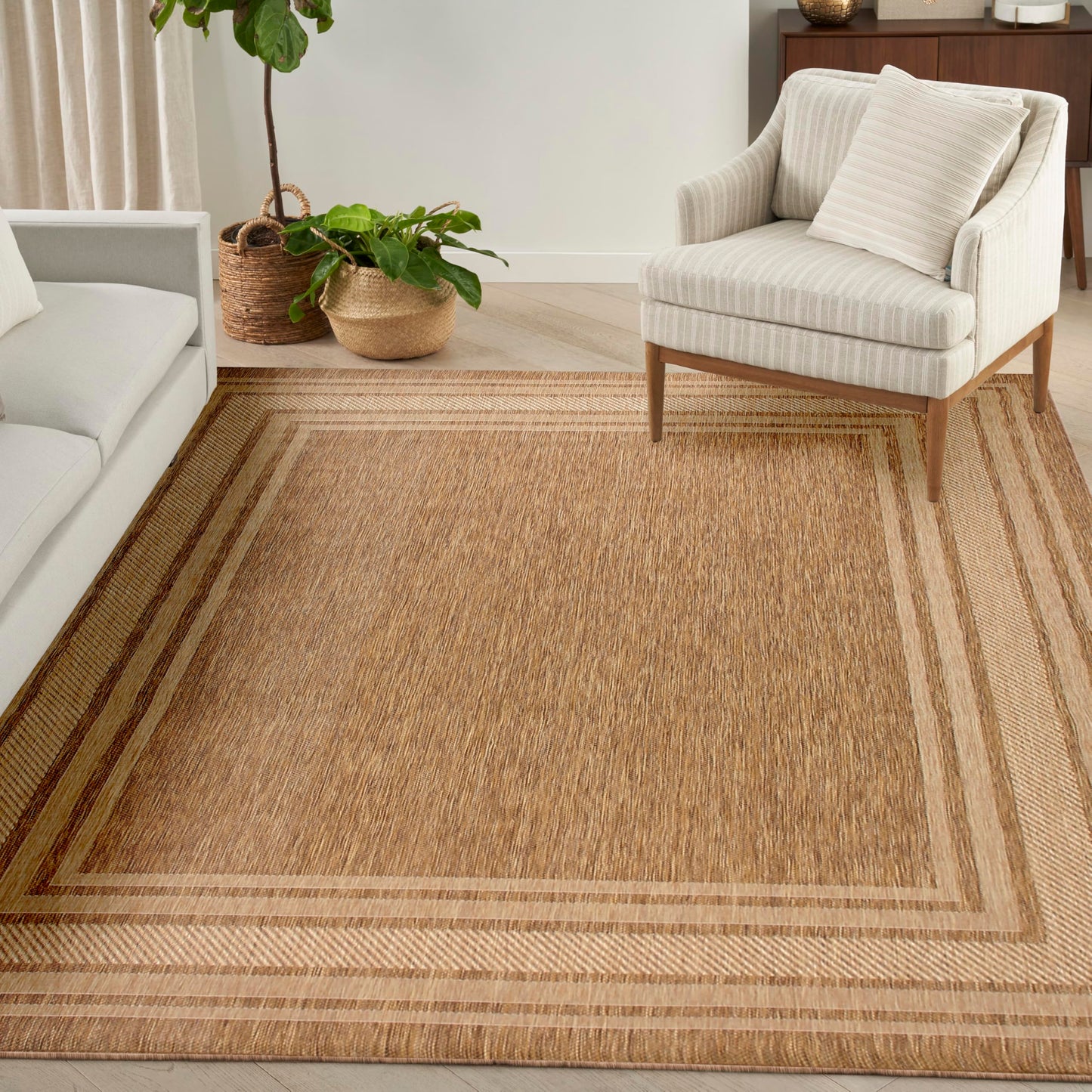 Nourison Home Horizon Indoor/Outdoor Natural 8' x 10' Area Rug - Easy Clean, Non Shedding, Bed Room, Living Room, Dining Room, Kitchen (8' x 10')