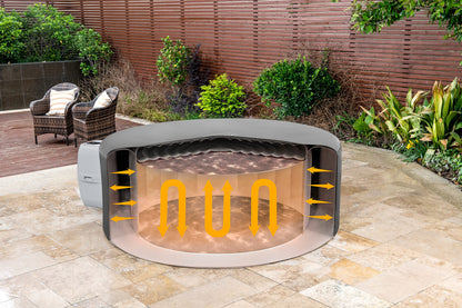 Lay-Z-Spa Small Round Thermal Hot Tub Cover 180cm x 66cm | Up to 40% More Energy Efficient, Water Repellent & UV Resistant, Universal Fit, BW60317, Grey