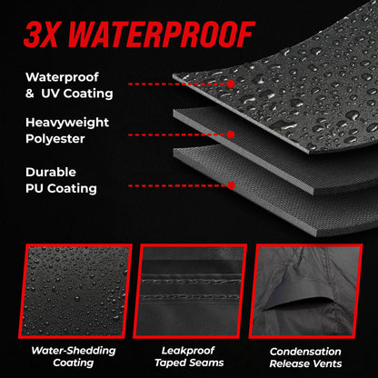 Badass Moto ATV Covers Waterproof Outdoor Heavy Duty - Rip-Resistant ATV Cover with Easy Access Zipper - Durable and Versatile Four Wheeler Accessories for Quad and Powersport Vehicles, Small (75")