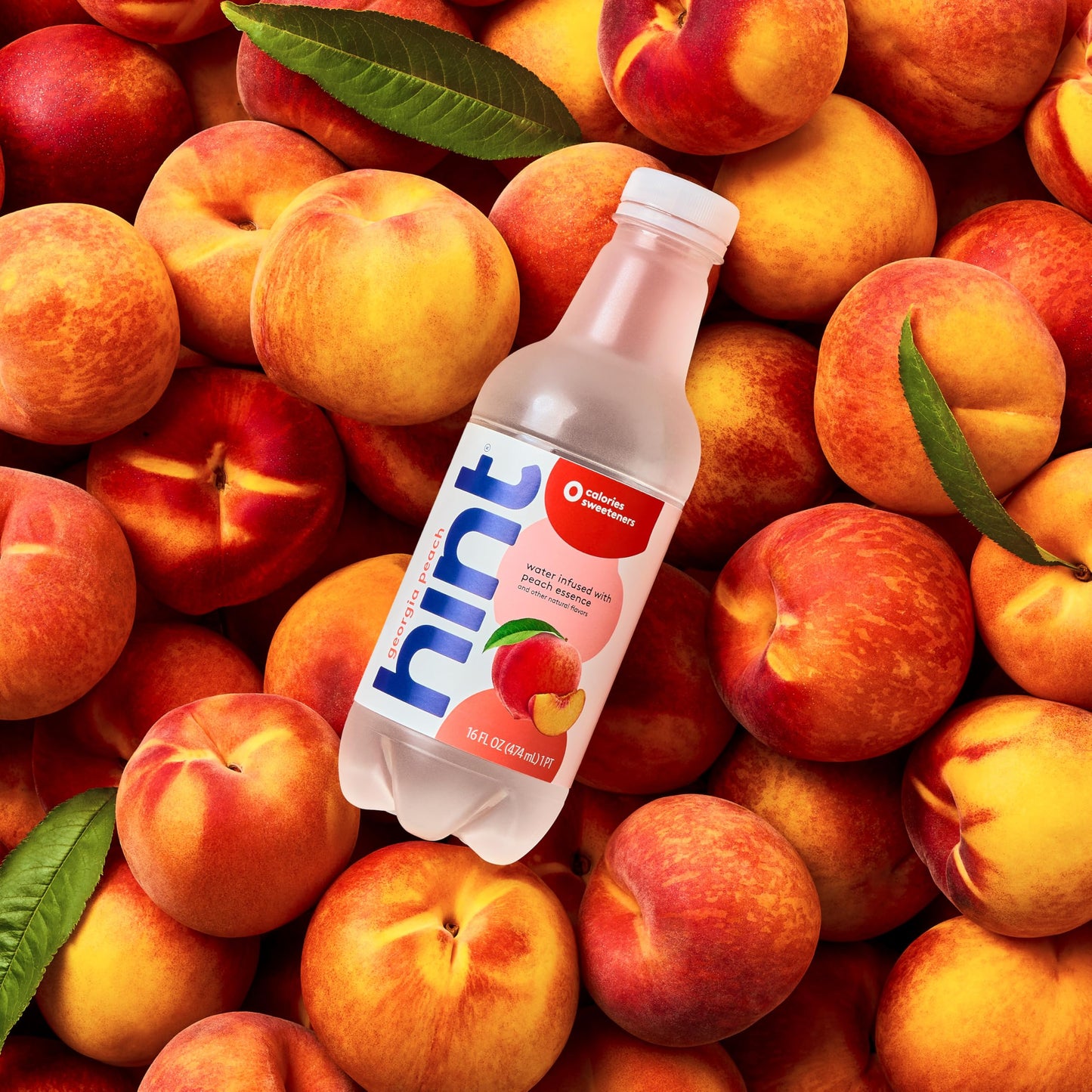 Hint Fruit-Infused Bottled Water, Georgia Peach - Sugar Free Flavored Water with Zero Calories, Naturally Flavored, and No Artificial Sweeteners - 16 Fl Oz (Pack of 12)