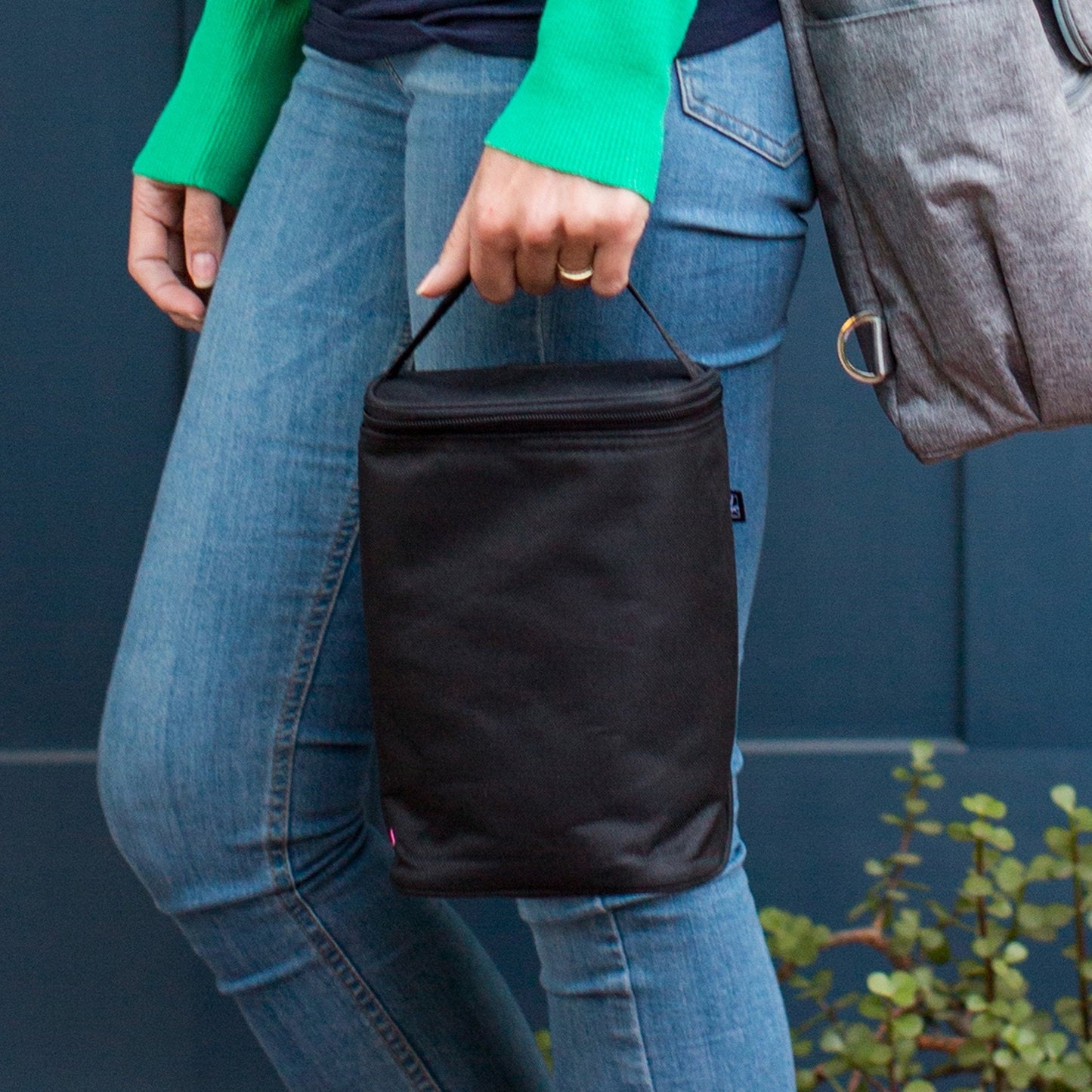 J.L. Childress TwoCOOL Breast Milk Cooler Travel Bag - Insulated Baby Bottle Storage Bag, Portable Organizer Pack for Breast Milk, Use for Daycare or On The Go, Fits 2-4 Bottles - Black