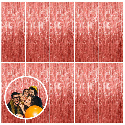 2 Pack Pink Backdrop Party Decorations Tinsel Curtain Party Backdrop Foil Fringe Birthday Decorations Photo Booth Streamer Backdrop Pink Theme Bachelorette Graduation Decor