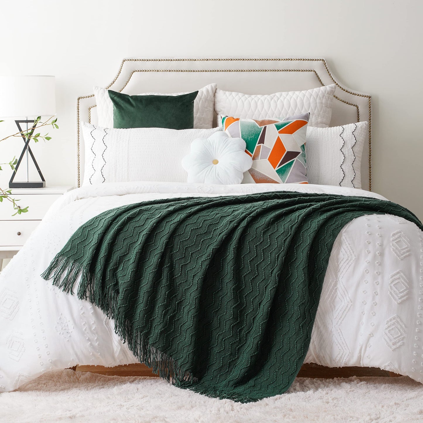 BATTILO HOME Christmas Green Throw Blanket for Couch, Forest Green Throw Blankets, Christmas Decorative Throw Blanket for Sofa Bed, Christmas Decor, 50"x60"