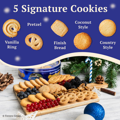 Royal Dansk Danish Butter Cookies, Holiday Cookie 4 Pack, Gift Tin, 45.2 oz