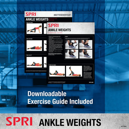 SPRI Adjustable Ankle Weights - Walking Weights for Strength Training Exercises, Resistance Endurance Workouts, General Fitness - For Strengthening & Toning Lower Body - 20lb Set (10lb Each)