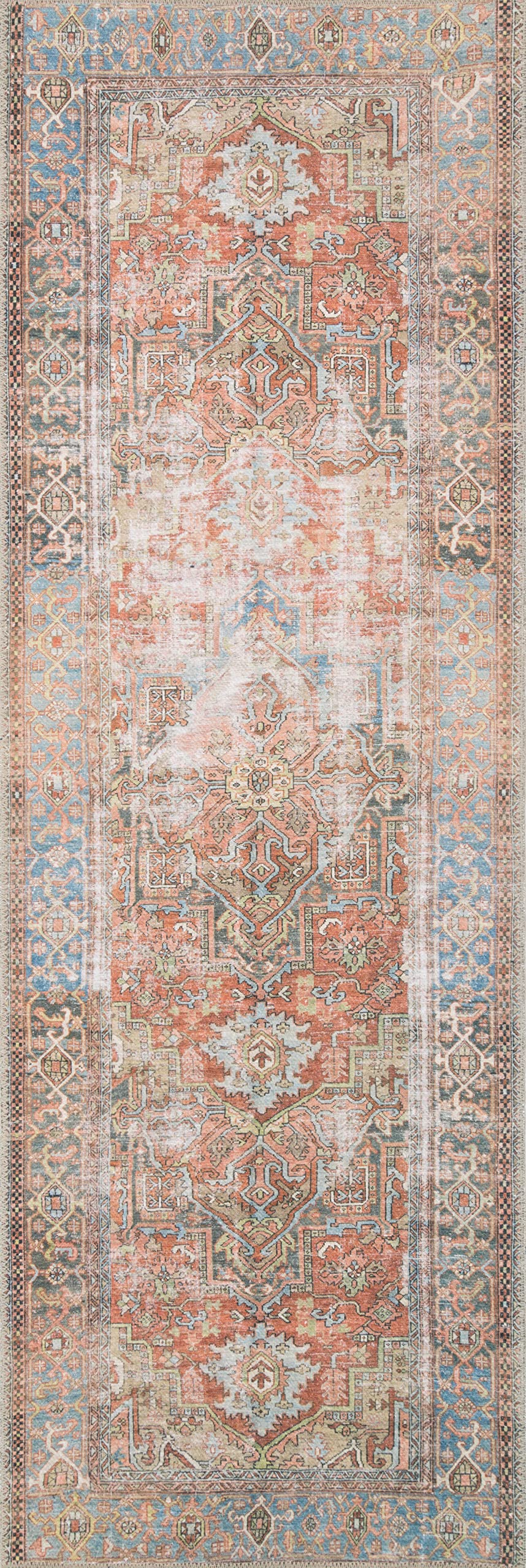Loloi Loren Collection LQ-15 Terracotta/Sky 5'-0" x 7'-6" Area Rug